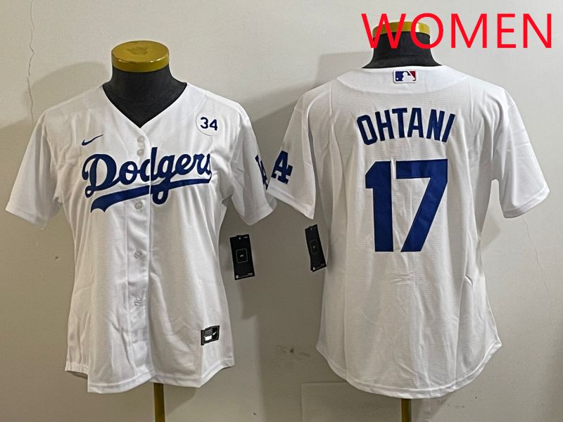 Women Los Angeles Dodgers 17 Ohtani White Game 2025 Nike MLB Jersey style 3186